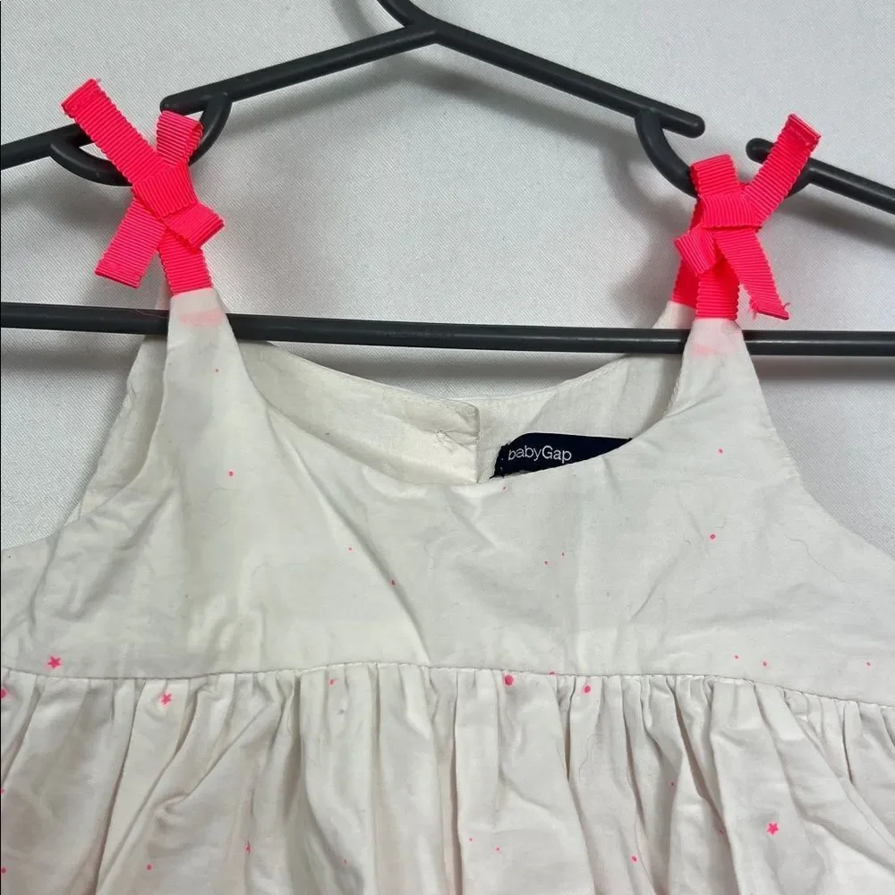 GAP White Dress with Neon Pink Accents size 18-24 months
